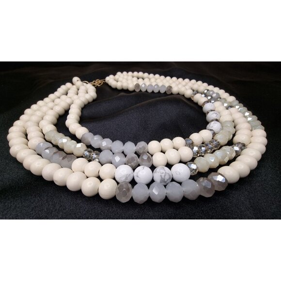 Susan Graver Multi-Strand Wooden Statement Necklace With Gold-Tone Clasp - Picture 2 of 4